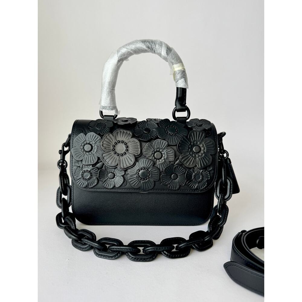 Coach Rogue Top Handle Bag With Tea Rose in Black CU533